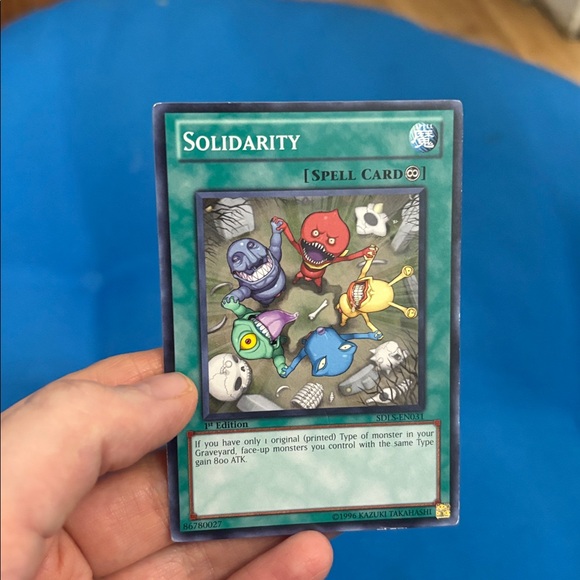Yugioh Card Solidarity Spell Card 1st Edition 1996 NWOTS - Picture 3 of 3